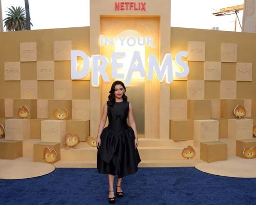 Jolie Hoang-Rappaport attends the Netflix In Your Dreams World Premiere at the Egyptian Theater in the Hollywood section of Los Angeles on Tuesday, October 28, 2025. Storyline: Stevie and her little brother Elliot journey into the wildly absurd landscape of their own dreams to ask the Sandman to grant them the perfect family.  LAP20251028012 GREGxGRUDT