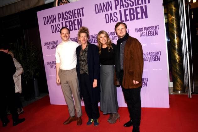 Lukas Rueppel, actor Neele Leana Vollmar director screenwriter Anke Engelke actress leading actress Michael Kranz actor director Munich 28 10 2025 Rio Filmpalast Premiere Dann passiert das Leben Foto Muenchen