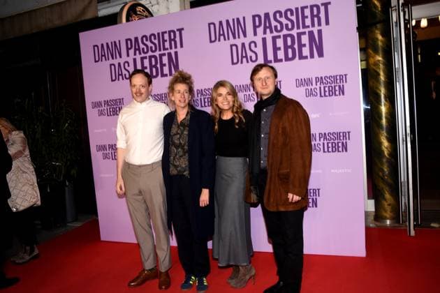 Lukas Rueppel, actor Neele Leana Vollmar director screenwriter Anke Engelke actress leading actress Michael Kranz actor director Munich 28 10 2025 Rio Filmpalast Premiere Dann passiert das Leben Foto Muenchen