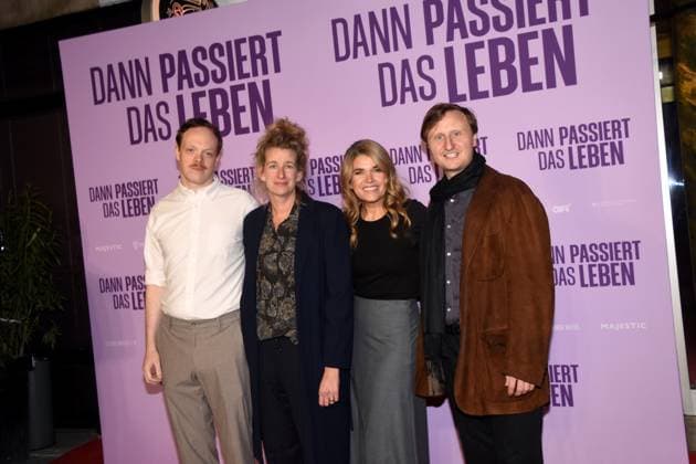 Lukas Rueppel, actor Neele Leana Vollmar director screenwriter Anke Engelke actress leading actress Michael Kranz actor director Munich 28 10 2025 Rio Filmpalast Premiere Dann passiert das Leben Foto Muenchen