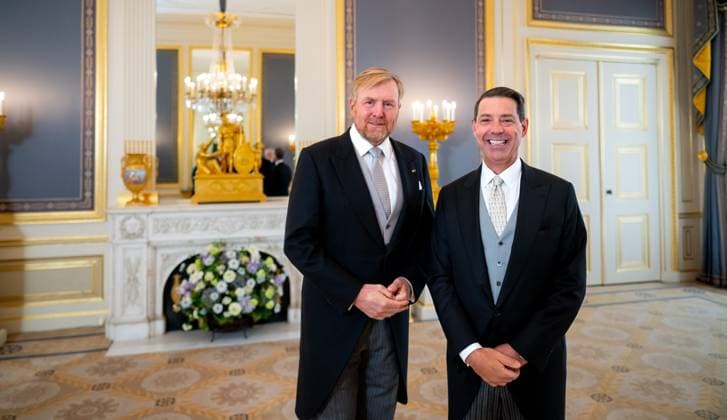 29-10-2025 Palace King Willem-Alexander during the credentials (geloofsbrieven) of the Ambassador of the United States of America, His Excellency Joe V. Popolo, at palace Noordeinde in The Hague. Â  Copyright: xPPEx