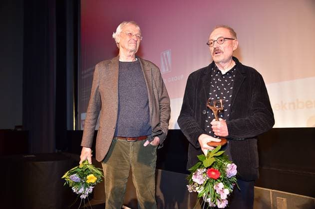 68 Award ceremony Ernst Lubitsch Prize Gerhard Polt, winner 1984 with Josef Hader ELP winner 2025 Arrival, red carpet for the 68 Award ceremony Ernst Lubitsch Prize at kino Babylon Berlin on 29 10 2025 Photopress Mueller