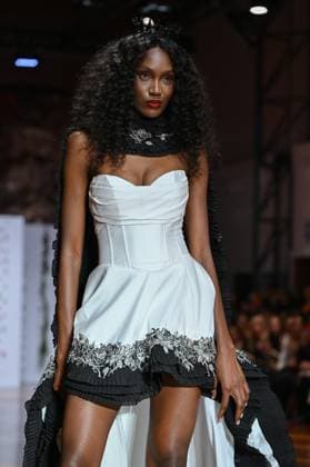 Atelier Couture bridal - Jordi Dalmau fashion show in Madrid - 29 Oct 2025 A model showcases creations by Jordi Dalmau during the Atelier Couture bridal catwalk within Madrid Fashion Week, at Fabrica de Tapices. Madrid Spain Copyright: xAtilanoxGarciax xSOPAxImagesx FOTO53729