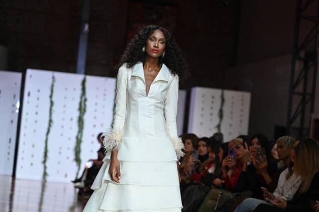 Atelier Couture bridal catwalk in Madrid, Spain - 29 Oct 2025 A model showcases creations by María Diezma during the Atelier Couture bridal catwalk within Madrid Fashion Week at Fabrica de Tapices. Madrid Spain Copyright: xAtilanoxGarciax xSOPAxImagesx FOTO53899