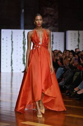 October 29, 2025, Madrid, Spain: A model showcases creations by Maria Diezma during the Atelier Couture bridal catwalk within Madrid Fashion Week at Fabrica de Tapices. Madrid Spain - ZUMAs197 20251029_aaa_s197_287 Copyright: xAtilanoxGarciax