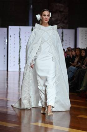October 29, 2025, Madrid, Spain: A model showcases creations by Maria Diezma during the Atelier Couture bridal catwalk within Madrid Fashion Week at Fabrica de Tapices. Madrid Spain - ZUMAs197 20251029_aaa_s197_289 Copyright: xAtilanoxGarciax