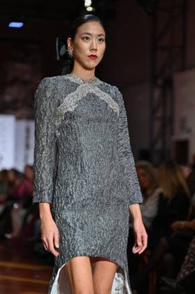 October 29, 2025, Madrid, Spain: A model showcases creations by Maria Diezma during the Atelier Couture bridal catwalk within Madrid Fashion Week at Fabrica de Tapices. Madrid Spain - ZUMAs197 20251029_aaa_s197_312 Copyright: xAtilanoxGarciax