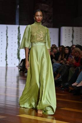 October 29, 2025, Madrid, Spain: A model showcases creations by Maria Diezma during the Atelier Couture bridal catwalk within Madrid Fashion Week at Fabrica de Tapices. Madrid Spain - ZUMAs197 20251029_aaa_s197_338 Copyright: xAtilanoxGarciax