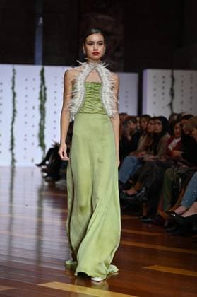October 29, 2025, Madrid, Spain: A model showcases creations by Maria Diezma during the Atelier Couture bridal catwalk within Madrid Fashion Week at Fabrica de Tapices. Madrid Spain - ZUMAs197 20251029_aaa_s197_333 Copyright: xAtilanoxGarciax