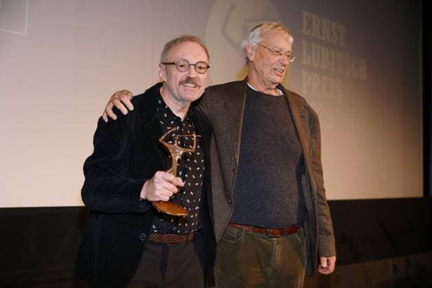 29 10 2025 , Award winner Josef Hader and laudator Gerhard Polt at the award ceremony of the Ernst Lubitsch Prize 2025, Babylon Cinema, Rosa Luxemburg Platz, Berlin, Berlin