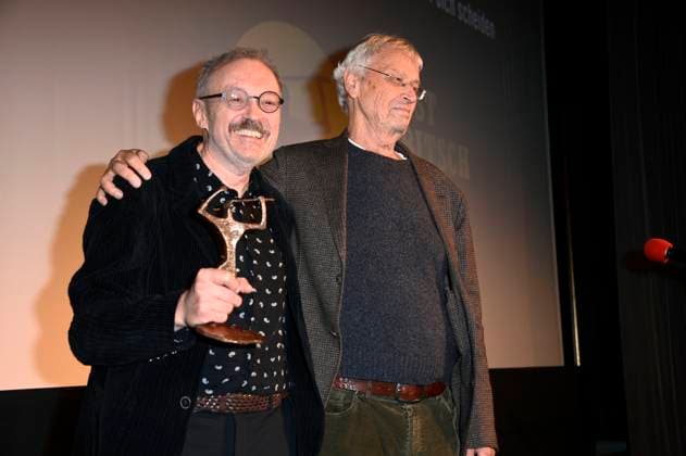 Josef Hader and Gerhard Polt at the 67 award ceremony of the Ernst Lubitsch Prize 2025 at the Babylon Berlin cinema, 29 10 2025 Foto:xN.xKubelkax xFuturexImagex lubitsch_5051