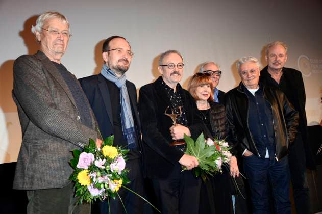 Gerhard Polt, Radek Wegrzyn, Josef Hader, Ursela Monn, Peter Timm, Henry Hübchen and Leander Haußmann at the 67th presentation of the Ernst Lubitsch Prize 2025 at the Babylon Berlin cinema, 29 10 2025 Foto:xN.xKubelkax xFuturexImagex lubitsch_5058