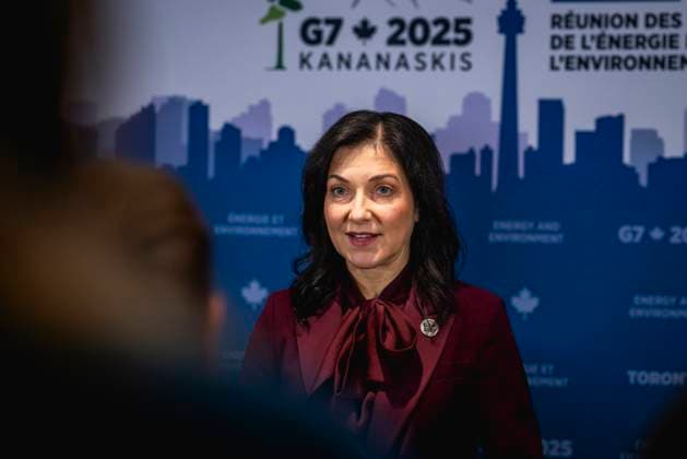 Katherina Reiche CDU , Federal Minister for Economic Affairs and Energy, speaks to the media at the opening plenary of the G7 Energy and Environment Ministers Meeting in Toronto, 30 10 2025 Photographed on behalf of the Ministry of Economic Affairs and Energy Toronto Canada Copyright: xJulianexSonntag BMWEx