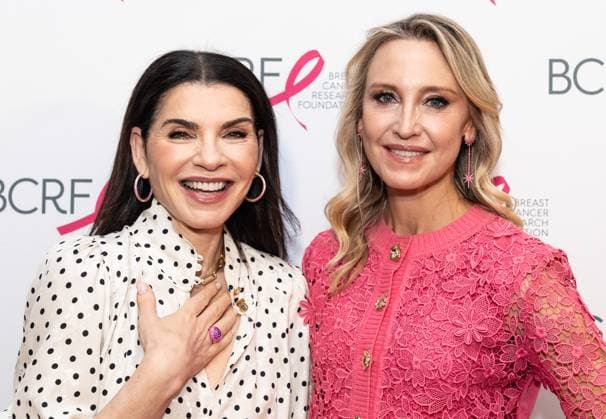 2025 Breast Cancer Research Foundation Awards Luncheon Julianna Margulies and Kinga Lampert, both wearing earrings and bracelet and ring by Robinson Pelham Pink Ribbon Collection attend Breast Cancer Research Foundation Awards Luncheon at Hilton Midtown in New York, NY on October 30, 2025. New York New York United States Copyright: LevxRadin