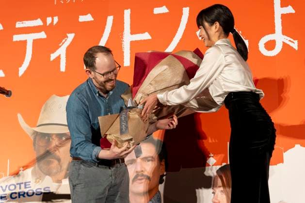 (L-R) Ari Aster (Director), Kawai Yuumi (actress), October 30, 2025 - Eddington Japan screening and Q&A session at the Tokyo International Film Festival in Tokyo, Japan.  aflo_308758998