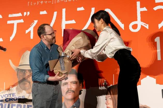 (L-R) Ari Aster (Director), Kawai Yuumi (actress), October 30, 2025 - Eddington Japan screening and Q&A session at the Tokyo International Film Festival in Tokyo, Japan.  aflo_308759001