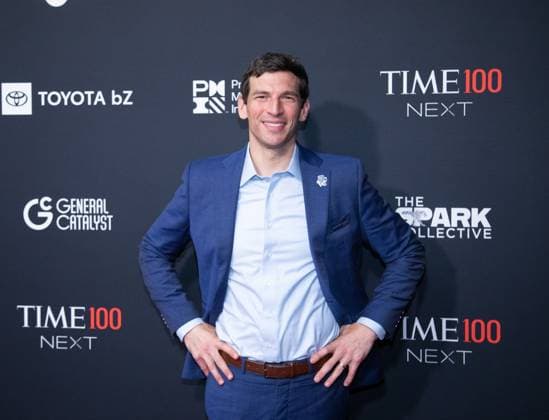 David Fajgenbaum arrives on the red carpet for the 2025 TIME100 Next at Current at Chelsea Piers Pier 59 on Thursday, October 30, 2025 in New York City.  NYP20251030510 SERENAxXUxNING