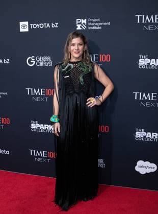 Catalina Martínez Coral arrives on the red carpet for the 2025 TIME100 Next at Current at Chelsea Piers Pier 59 on Thursday, October 30, 2025 in New York City.  NYP20251030514 SERENAxXUxNING