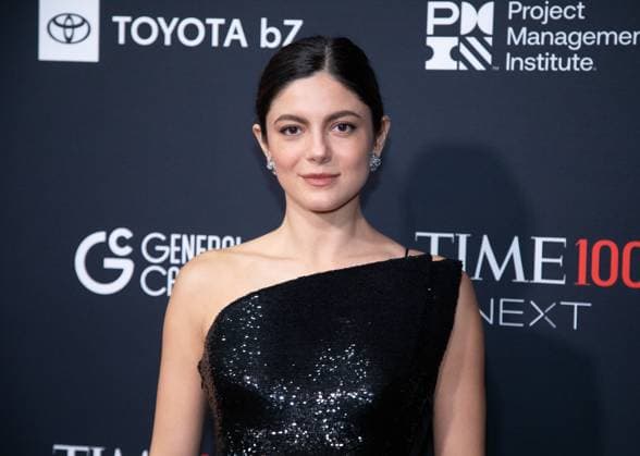 Monica Barbaro arrives on the red carpet for the 2025 TIME100 Next at Current at Chelsea Piers Pier 59 on Thursday, October 30, 2025 in New York City.  NYP20251030553 SERENAxXUxNING