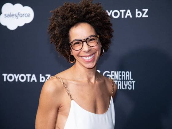 Ayana Elizabeth Johnson arrives on the red carpet for the 2025 TIME100 Next at Current at Chelsea Piers Pier 59 on Thursday, October 30, 2025 in New York City.  NYP20251030574 SERENAxXUxNING