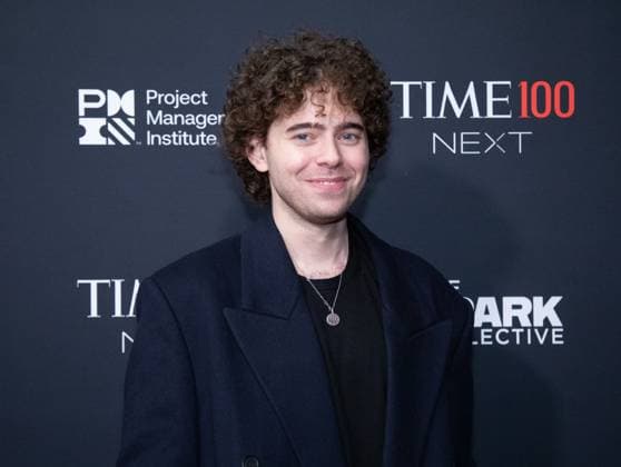 Shayne Coplan arrives on the red carpet for the 2025 TIME100 Next at Current at Chelsea Piers Pier 59 on Thursday, October 30, 2025 in New York City.  NYP20251030580 SERENAxXUxNING