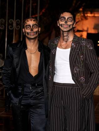 Michael Cimino and Taylor Zakhar attend the 2025 Dia De Muertos Gala Presented by Lexus, Tequila Don Julio, Nike, DNERO, Calamigos Ranch and Maremoto at the Los?Angeles? River?Center?&?Gardens in Los Angeles on Thursday, October 30, 2025.  LAP20251030062 GREGxGRUDT