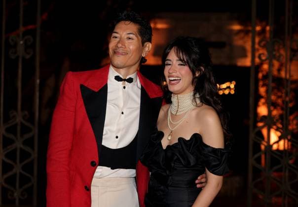 Carlos Eric Lopez and Camila Cabello attend the 2025 Dia De Muertos Gala Presented by Lexus, Tequila Don Julio, Nike, DNERO, Calamigos Ranch and Maremoto at the Los?Angeles? River?Center?&?Gardens in Los Angeles on Thursday, October 30, 2025.  LAP20251030055 GREGxGRUDT