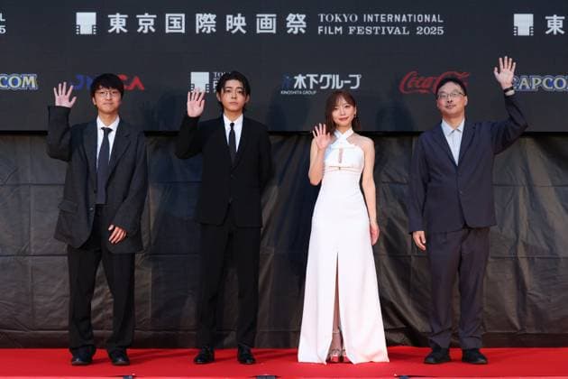 Shintaro Mitani, Yuki Kura, Kyoko Saito, Koji Fukada, October 27, 2025 - The 38th Tokyo International Film Festival. Opening Ceremony at Tokyo International Forum in Tokyo, Japan on October 27, 2025.  aflo_308822155