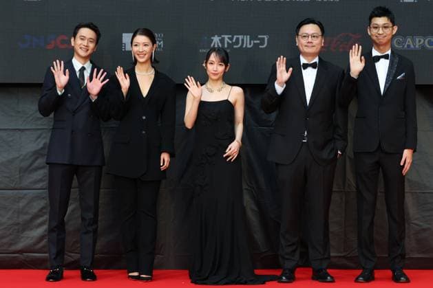 Liu Kuan-ting, Jennifer Yu, Riho Yoshioka, Joseph Chen-chieh Hsu, Clifford Miu, October 27, 2025 - The 38th Tokyo International Film Festival. Opening Ceremony at Tokyo International Forum in Tokyo, Japan on October 27, 2025.  aflo_308822184