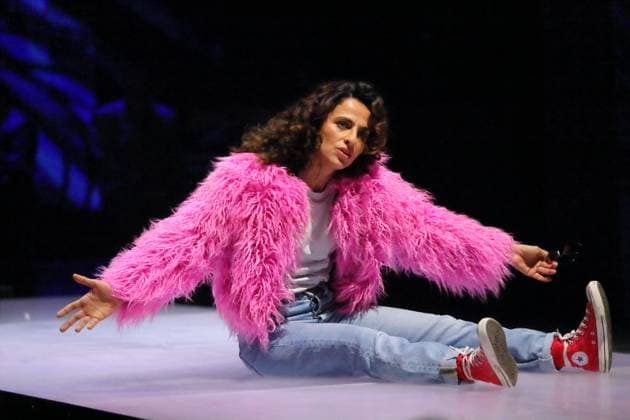 Sesede Terziyan as Lisa during the photo rehearsal for Berlin Karl Marx Platz at Maxim Gorki Theater in Berlin, October 30, 2025 Play and direction Hakan Savas Mican Stage Alissa Kolbusch Costumes Miriam Marto and Sylvia Rieger Premiere is on November 1, 2025 Maxim Gorki Theater Berlin Karl Marx Platz