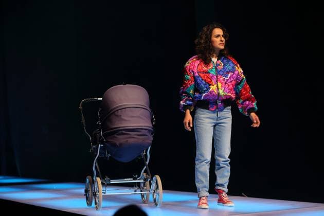 Sesede Terziyan as Lisa during the photo rehearsal for Berlin Karl Marx Platz at Maxim Gorki Theater in Berlin, October 30, 2025 Play and direction Hakan Savas Mican Stage Alissa Kolbusch Costumes Miriam Marto and Sylvia Rieger Premiere is on November 1, 2025 Maxim Gorki Theater Berlin Karl Marx Platz