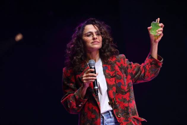 Sesede Terziyan as Lisa during the photo rehearsal for Berlin Karl Marx Platz at Maxim Gorki Theater in Berlin, October 30, 2025 Play and direction Hakan Savas Mican Stage Alissa Kolbusch Costumes Miriam Marto and Sylvia Rieger Premiere is on November 1, 2025 Maxim Gorki Theater Berlin Karl Marx Platz