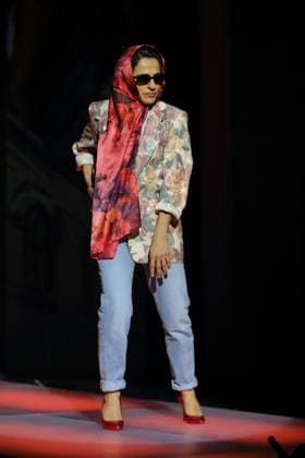 Sesede Terziyan as Lisa during the photo rehearsal for Berlin Karl Marx Platz at Maxim Gorki Theater in Berlin, October 30, 2025 Play and direction Hakan Savas Mican Stage Alissa Kolbusch Costumes Miriam Marto and Sylvia Rieger Premiere is on November 1, 2025 Maxim Gorki Theater Berlin Karl Marx Platz