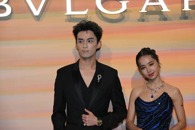 SHANGHAI, CHINA - OCTOBER 31: Singer Jolin Tsai (R) and actor Wu Lei attend the Bvlgari Dinner Party on October 31, 2025 in Shanghai, China.  Copyright: xVCGx 111600995037