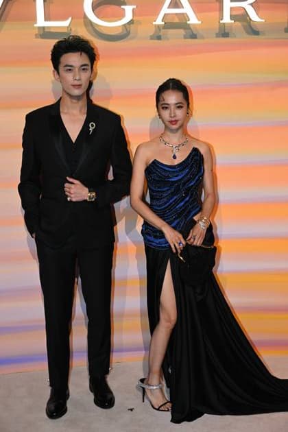 SHANGHAI, CHINA - OCTOBER 31: Singer Jolin Tsai (R) and actor Wu Lei attend the Bvlgari Dinner Party on October 31, 2025 in Shanghai, China.  Copyright: xVCGx 111600994919