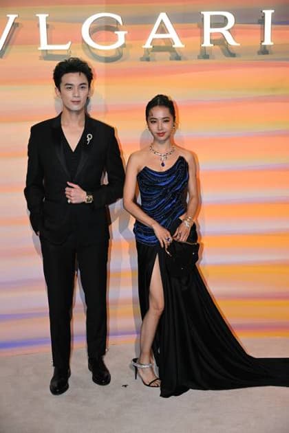 SHANGHAI, CHINA - OCTOBER 31: Singer Jolin Tsai (R) and actor Wu Lei attend the Bvlgari Dinner Party on October 31, 2025 in Shanghai, China.  Copyright: xVCGx 111600994978