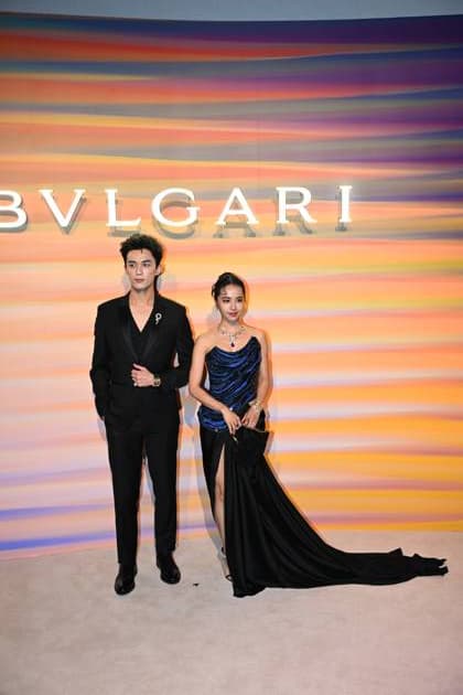 SHANGHAI, CHINA - OCTOBER 31: Singer Jolin Tsai (R) and actor Wu Lei attend the Bvlgari Dinner Party on October 31, 2025 in Shanghai, China.  Copyright: xVCGx 111600995001