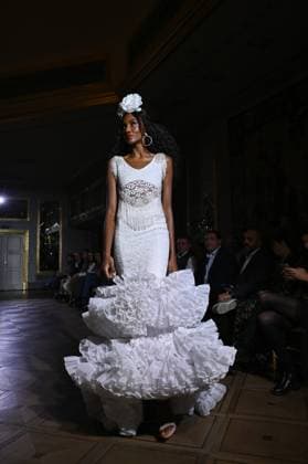 International Flamenco Fashion Week Madrid, (SIMOF) in Madrid - 31 Oct 2025 A model walks in a Angela Isa design at the International Flamenco Fashion Week Madrid, (SIMOF) show, at the Wellington Hotel in Madrid. Madrid Spain Copyright: xAtilanoxGarciax xSOPAxImagesx FOTO54308