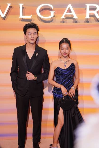 SHANGHAI, CHINA - OCTOBER 31: Actor Leo Wu Lei and singer Jolin Tsai attend the Bvlgari Dinner Party on October 31, 2025 in Shanghai, China.  Copyright: xVCGx 111600999083