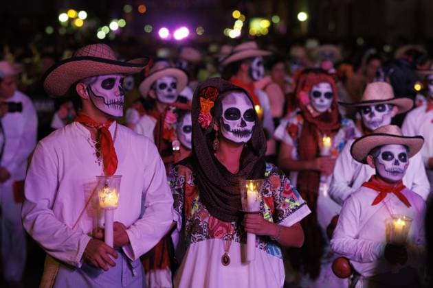 MERIDA, The Netherlands, 2025-10-31 22:06:50 Merida, October 31, 2025. As part of the Hanal Pixan (food for the souls), the Walk of the Souls (Paseo de las Animas) took place, starting from the common cemetery. Hanal Pixan is celebrated in the Yucatan during the Day of the Dead (Dia de Muertos) and has a Mayan origin. Photo: NLBEELD Robert Meerding Credit: NL Beeld Robert Meerding - Inc  Copyright: xx x