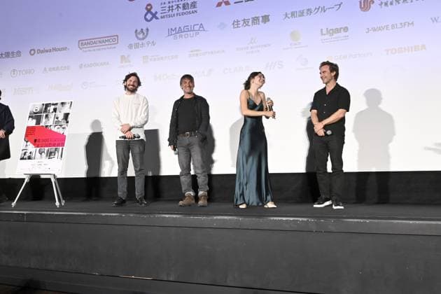 38th Tokyo International Film Festival TOKYO, JAPAN - NOVEMBER 1 : (From L to R) Portuguese actors Miguel Nunes, actor Miguel Borges, Mariana Cardoso and Film Director-Screenplay Mario Patrocinio pose as they make a stage appearance for the movie Maria Vitoria directed by Portuguese Mario Patrocinio, in the category Competition of the 38th Tokyo International Film Festival in Tokyo, Japan on November 1st, 2025. David Mareuil Anadolu Tokyo Japan. Editorial use only. Please get in touch for any other usage.  Copyright: x2025xAnadoluxDavidxMareuilx