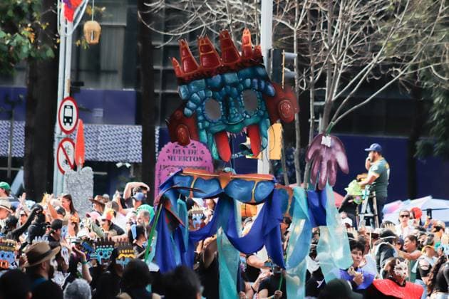 Annual Dia de Muertos Parade Persons taking part during the 2025 Dia de Muertos Parade at Paseo de la Reforma avenue on the Day of the Dead celebration. 1.5 million people attended the annual Dia de Muertos Parade. on November 1, 2025 in Mexico City, Mexico. (Photo by Carlos Santiago Eyepix Group) Copyright: xCarlosxSantiagox xEyepixxGroupx CS_01112025_124842