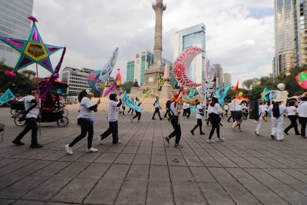 Annual Dia de Muertos Parade Persons taking part during the 2025 Dia de Muertos Parade at Paseo de la Reforma avenue on the Day of the Dead celebration. 1.5 million people attended the annual Dia de Muertos Parade. on November 1, 2025 in Mexico City, Mexico. (Photo by Carlos Santiago Eyepix Group) Copyright: xCarlosxSantiagox xEyepixxGroupx CS_01112025_124860