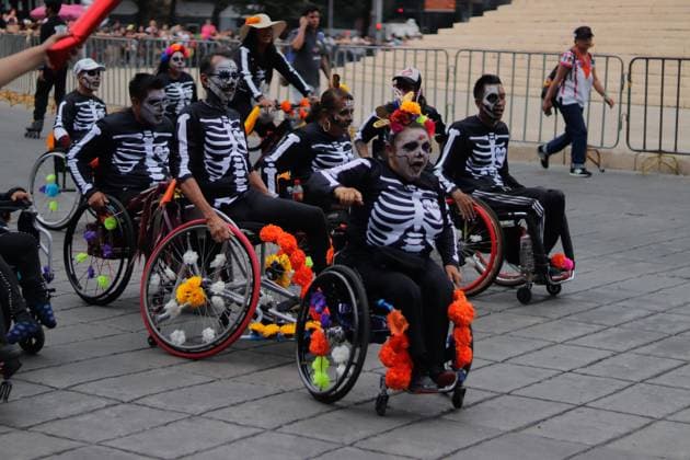 Annual Dia de Muertos Parade Persons taking part during the 2025 Dia de Muertos Parade at Paseo de la Reforma avenue on the Day of the Dead celebration. 1.5 million people attended the annual Dia de Muertos Parade. on November 1, 2025 in Mexico City, Mexico. (Photo by Carlos Santiago Eyepix Group) Copyright: xCarlosxSantiagox xEyepixxGroupx CS_01112025_124850