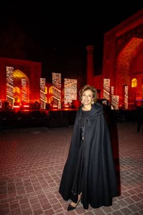 Audrey Azoulay At Jean-Michel Jarre Concert - Samarkand Audrey Azoulay attends Jean-Michel Jarre’s concert on the famous Registan Square, as Samarkand hosts the 43rd UNESCO General Conference, a historic gathering of all member states outside Paris for the first time in 40 years, in Samarkand, Uzbekistan, on November 1st, 2025. Photo by Ammar Abd Rabbo ABACAPRESS.COM Samarkand Uzbekistan  Copyright: xAbdxRabboxAmmar ABACAx
