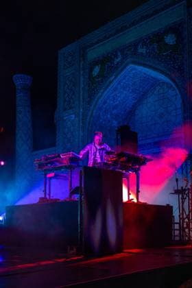 Jean-Michel Jarre At Concert on Registan Square - Samarkand Jean-Michel Jarre performs on the famous Registan Square, as Samarkand hosts the 43rd UNESCO General Conference, a historic gathering of all member states outside Paris for the first time in 40 years, in Samarkand, Uzbekistan, on November 1st, 2025. Photo by Ammar Abd Rabbo ABACAPRESS.COM Samarkand Uzbekistan  Copyright: xAbdxRabboxAmmar ABACAx