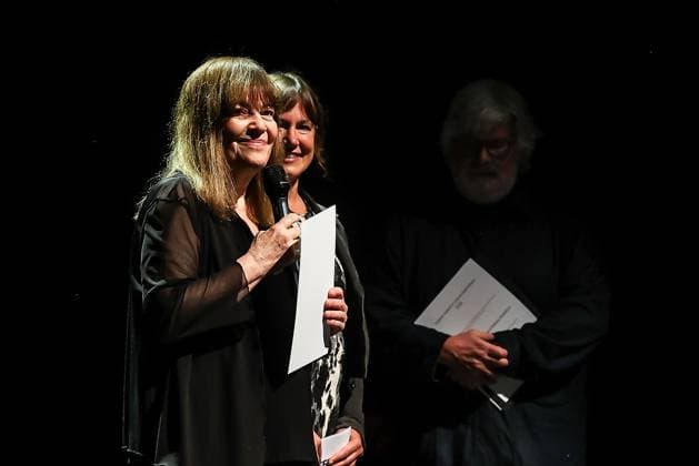 Concert by Marilyn Crispell piano Jazzfest Berlin 2025 , Haus der Berliner Festspiele Marilyn Crispell piano, Instant Award for Improvised Music with Nadin Deventer