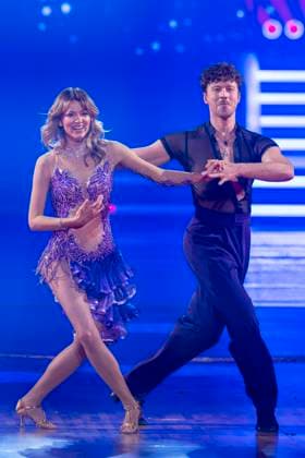 RTL dance show Lets Dance RTL dance show Lets Dance Live Tour in the WT Energiesysteme Arena Riesa Singer Ella Endlich and Valentin Lusin Riesa Saxony Germany Daniel Wagner
