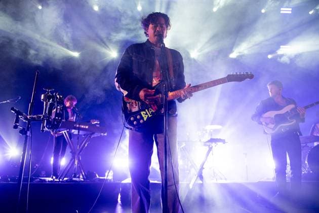 The Temper Trap Perform at Kentish Town Forum, London, UK (L-R) - Guitarist Joseph Greer, Lead singer Dougy Mandagi, bassist Jonathon Aherne of Australian indie rock band The Temper Trap performs at Kentish Town Forum, London, England, UK on Sunday 02 November 2025., Credit:Justin Ng Avalon UK, England, London, Kentish Town Forum Copyright: xJustinxNgx xAvalonx 1049980855