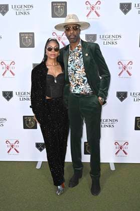 Shahidah Omar, with husband J B Smoove at the VIP Par Tee at the 6 Rod Dedeaux Foundation Charity Event at Riviera Country Club Los Angeles, 02 11 2025 Foto:xD.xStarbuckx xFuturexImagex dedeaux_5121